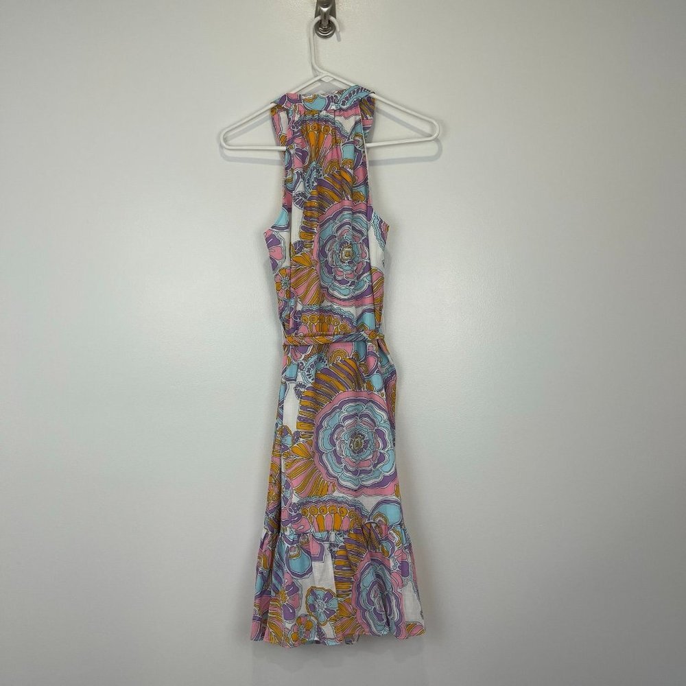 NWT Trina Turk Coral Gables Cotton Printed Halter Neck Dress Multicolor Size S - Picture 4 of 10